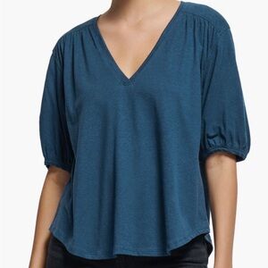 Nation LTD Eddie Blue V-Neck Top